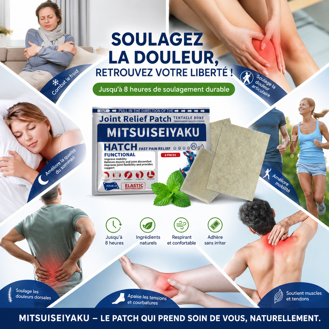 🌿 Patch Japonais Naturel – Apaisement des Douleurs Articulaires & Musculaires.      1 acheté + 1 offert